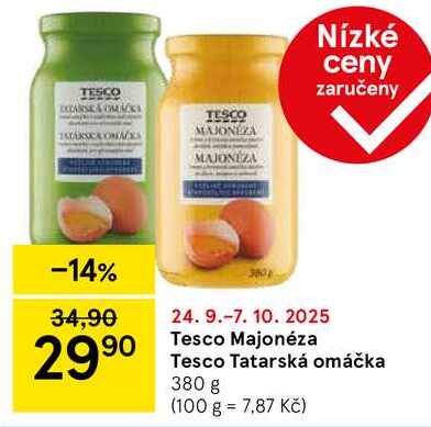 Tesco Tatarská omáčka, 380 g 