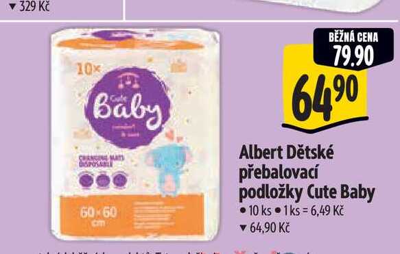  Albert Dětské přebalovací podložky Cute Baby 10 ks 