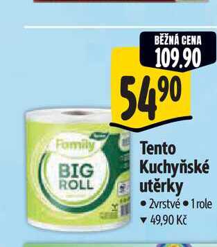   Tento Kuchyňské utěrky 2vrstvé 1 role  