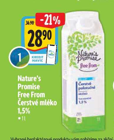   Nature's Promise free from Čerstvé mléko 1.51  1 l