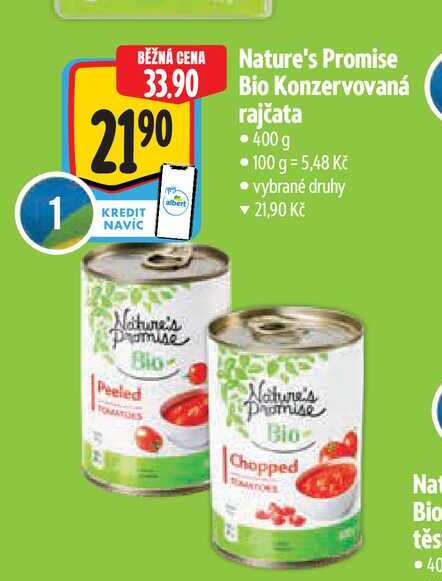   Nature's Promise Bio Konzervovaná rajčata 400 g  