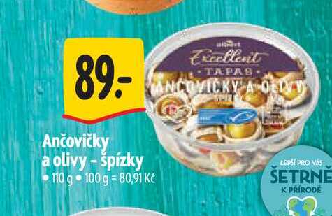 Ančovičky a olivy - špízky 110 g  