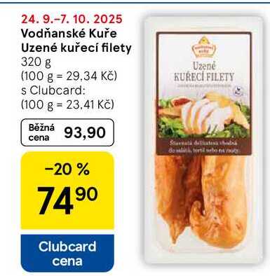 Vodňanské Kuře Uzené kuřecí filety, 320 g  