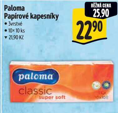Paloma Papírové kapesníky, 10x 10 ks 