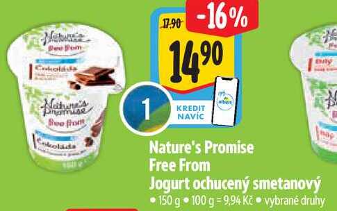 Nature's Promise Free From Jogurt ochucený smetanový, 150 g