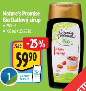 Nature's Promise Bio Datlový sirup, 250 ml 