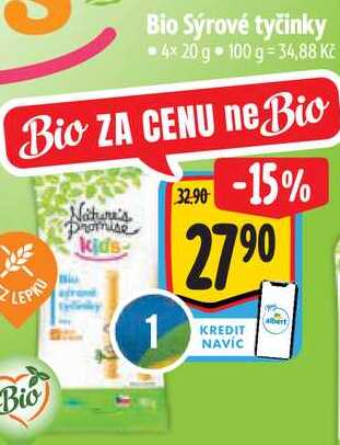 Bio Sýrové tyčinky, 4x 20 g