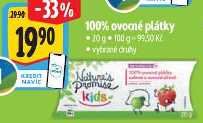 100% ovocné plátky, 20 g 