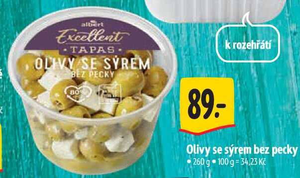 Olivy se sýrem bez pecky, 260 g