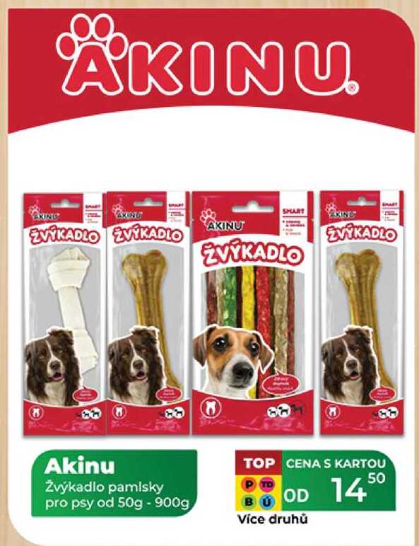 Akinu Žvýkadlo pamlsky pro psy od 50g - 900g  