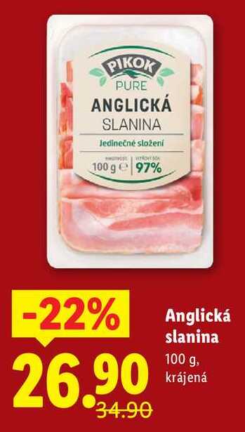 Anglická slanina, 100 g