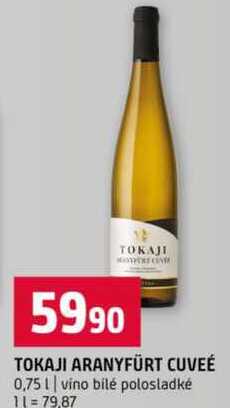 TOKAJI ARANYFÜRT CUVEÉ 0,75 l