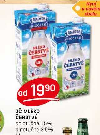 JČ MLÉKO ČERSTVÉ polotučné 1,5% 1l