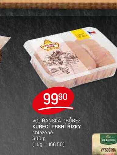KUŘECÍ PRSNÍ ŘÍZKY chlazené 600 g