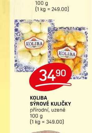 KOLIBA SÝROVÉ KULIČKY přírodní, uzené 100 g 