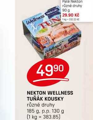 NEKTON WELLNESS TUŇÁK KOUSKY různé druhy 185 g. p.p. 130 g 