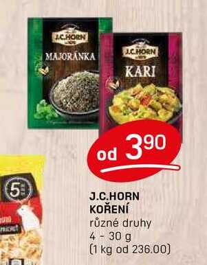J.C.HORN KOŘENÍ různé druhy 4-30 g 