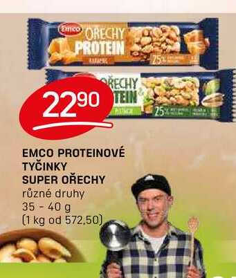 EMCO PROTEINOVÉ TYČINKY SUPER OŘECHY různé druhy 35-40 g