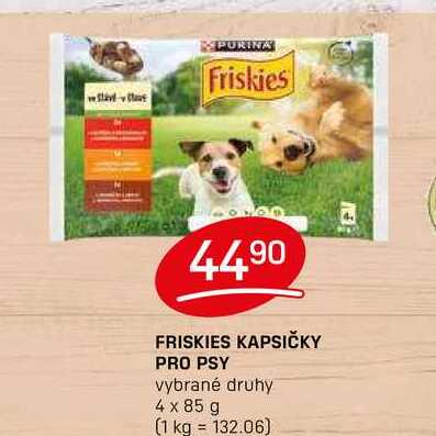 FRISKIES KAPSIČKY PRO PSY vybrané druhy 4 x 85 g
