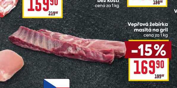 Vepřová žebírka masitá na gril cena za 1 kg
