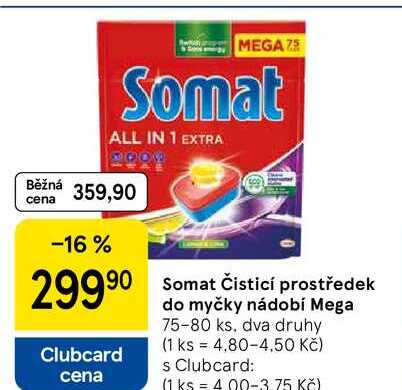 Somat Čisticí prostředek do myčky nádobí Mega, 75-80 ks 