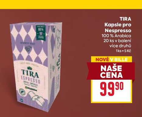 TIRA Kapsle pro Nespresso 100% Arabica 20 ks v balení