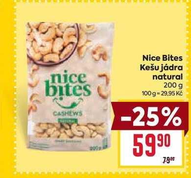 Nice Bites Kešu jádra natural 200 g 