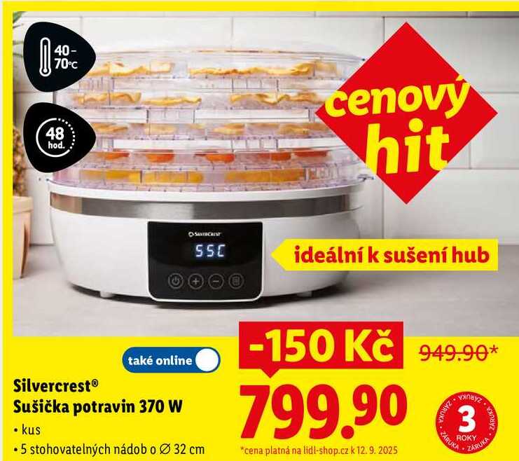 Silvercrest Sušička potravin 370 W 