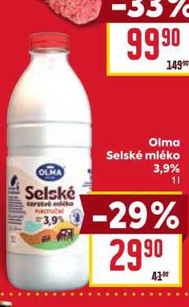 Olma Selské mléko 3,9% 11