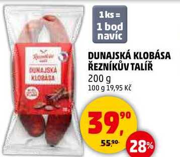 DUNAJSKÁ KLOBÁSA ŘEZNÍKŮV TALÍŘ, 200 g  