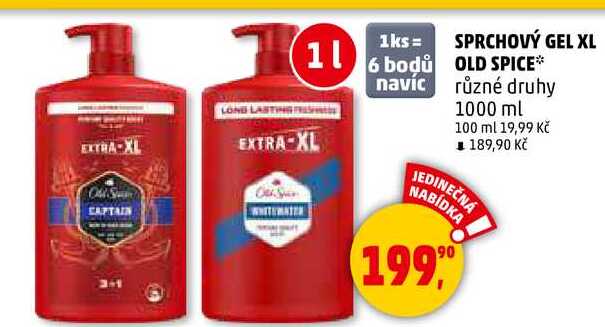 SPRCHOVÝ GEL XL OLD SPICE různé druhy, 1000 ml  
