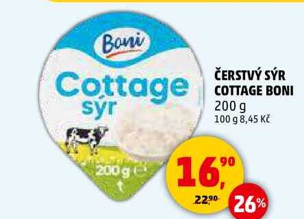 ČERSTVÝ SÝR COTTAGE BONI, 200 g  