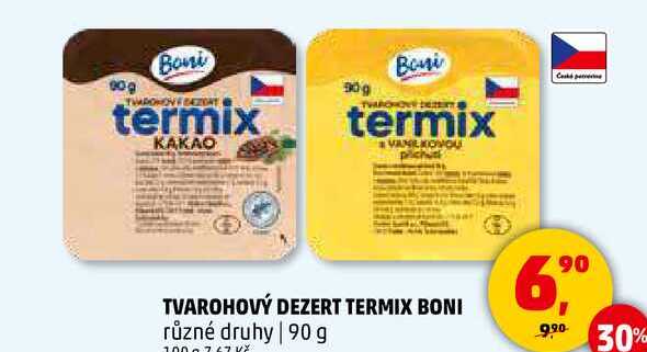 TVAROHOVÝ DEZERT TERMIX BONI různé druhy, 90 g