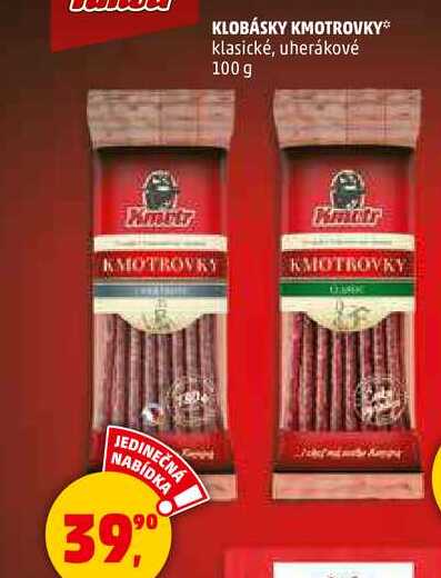 KLOBÁSKY KMOTROVKY klasické, uherákové, 100 g  
