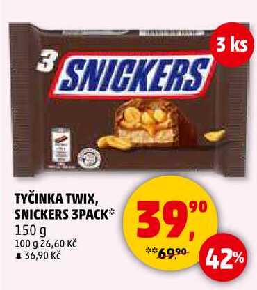 TYČINKA TWIX, SNICKERS 3PACK, 150 g  