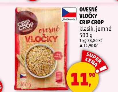 OVESNÉ VLOČKY CRIP CROP klasik, jemné, 500 g 