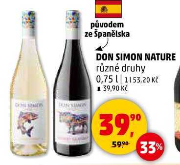 DON SIMON NATURE různé druhy, 0,75 l
