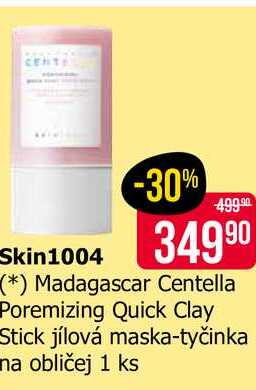 Skin1004 Madagascar Centella Poremizing Quick Clay Stick jílová maska-tyčinka na obličej 1 ks 