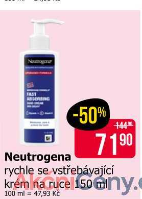 Neutrogena rychle se vstřebávající krém na ruce 150 ml