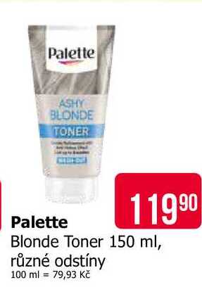Palette Blonde Toner 150 ml, různé odstíny 