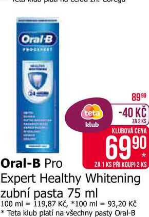 Oral-B Expert Healthy Whitening zubní pasta 75 ml 