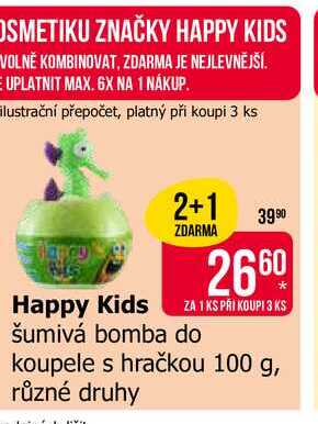 Happy Kids šumivá bomba do koupele s hračkou 100 g, různé druhy 