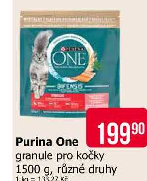Purina One granule pro kočky 1500 g, různé druhy