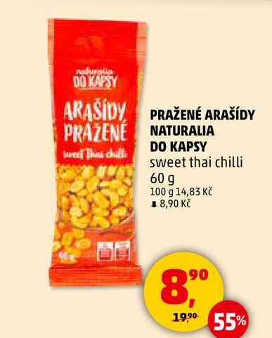 PRAŽENÉ ARAŠÍDY NATURALIA DO KAPSY sweet thai chilli, 60 g 