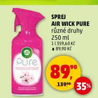 SPREJ AIR WICK PURE různé druhy, 250 ml  