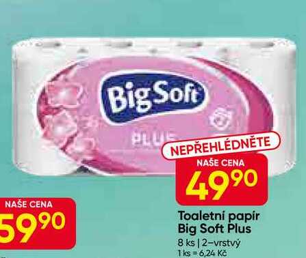 Big Soft Toaletní papír 8 ks, 2-vrstvý 