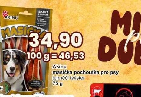 Akinu masíčka pochoutka pro psy 75 g 