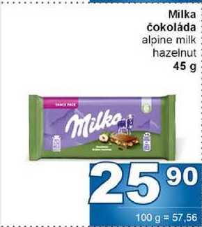 Milka čokoláda 45 g 