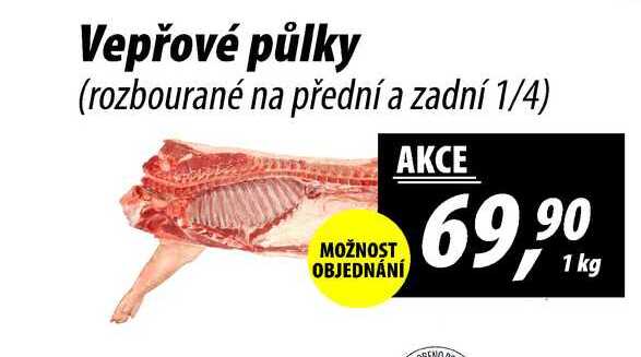 Vepřové půlky (rozbourané na přední a zadní 1/4), 1 kg