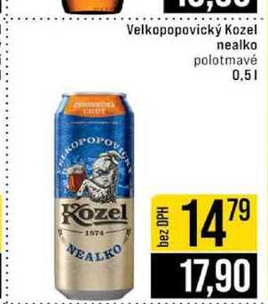 Velkopopovický Kozel nealko polotmavé 0,5 l